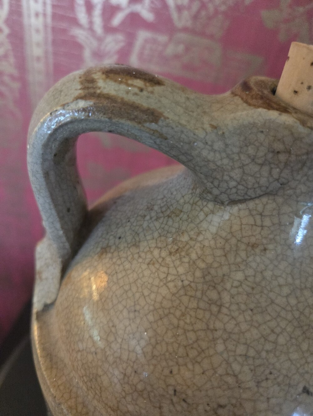 Antique Primitive Stoneware Jug Salt Crackled Glazed - Picture 4 of 14